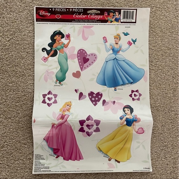 Lot of 4 Sheets of Disney Paper Magic Window Color Clings Princesses Pooh BONUS! - Picture 2 of 6